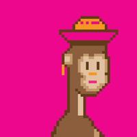 Vector illustration of cartoon monkey - Pixel design