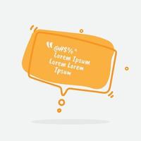 Hand draw bubble text box, Flat style vector illustration. cute text box. cartoon text box.