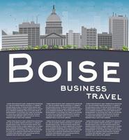 Boise Skyline with Grey Building, Blue Sky and copy space. vector