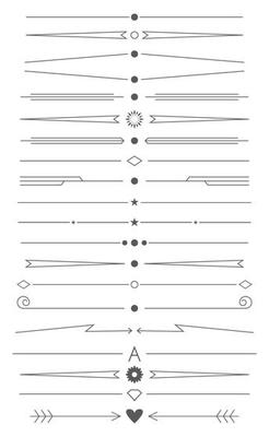 Vector set of simple design elements and page decor.