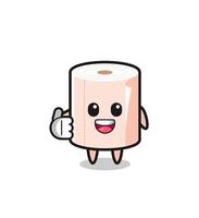 tissue roll mascot doing thumbs up gesture vector