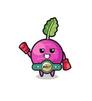 turnip boxer mascot character vector