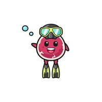 the beef diver cartoon character vector