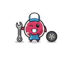 the beef character as a mechanic mascot vector