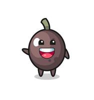 happy black olive cute mascot character vector