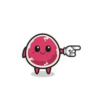 beef mascot with pointing right gesture vector