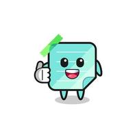 blue sticky notes mascot doing thumbs up gesture vector