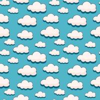 Seamless pattern with cartoon clouds and their shadow in the style of comics of the 70s vector