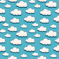 Seamless pattern with cartoon clouds and their shadow in the style of comics of the 70s vector