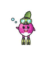 the turnip diver cartoon character vector