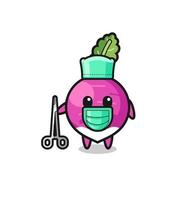 surgeon turnip mascot character vector