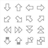 iconos de flechas establecer cursor flechas simples modernas ilustración vectorial vector