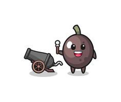 cute black olive shoot using cannon vector