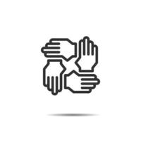 hands support icon vector, teamwork, meeting, negotiation vector