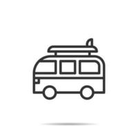ilustración de vector de línea de icono de furgoneta
