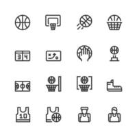 conjunto de iconos de baloncesto ilustración vectorial vector