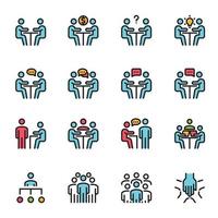 meeting icon line vector illustration