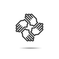 hands support icon vector, teamwork, meeting, negotiation vector