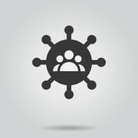 Coronavirus   icon or logo  isolated on white background.  Corona virus  2019-nCoV  People Gruop Team Vector Illustration