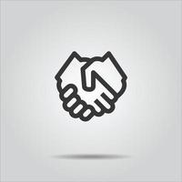 handshake icon line business vector illustration