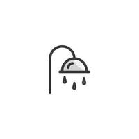 Shower room color line icon vector illustration