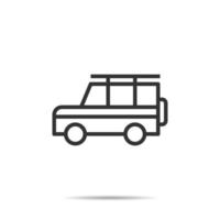 Ilustración de vector de logotipo de línea de icono de coche de safari