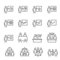 people icons presentation work business vector illustration