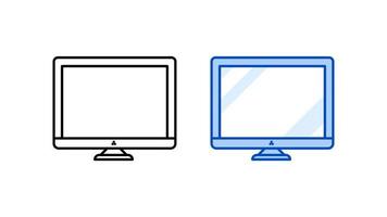 conjunto de iconos de computadora de escritorio. moderno conjunto de iconos lineales de colección de computadoras simples listos como plantilla. descargue un vector de computadora simple, colorido y lineal. Fondo blanco.