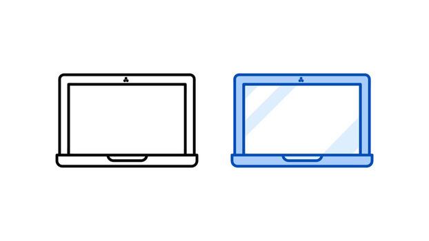 Laptop icon set. Modern simple computer collection linear icon set ready as template. Simple, colorful and linear laptop vector download. white background.