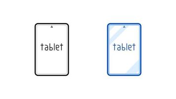 Modern touch tablet device icon set. Linear and colored icon from Modern simple screen collection. ready as a template. Download simple linear smart touchpad vector. white background. vector