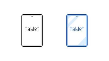 conjunto de iconos de dispositivo de tableta táctil moderno. icono lineal y de color de la colección de pantalla simple moderna. listo como plantilla. descargue el vector de panel táctil inteligente lineal simple. Fondo blanco.