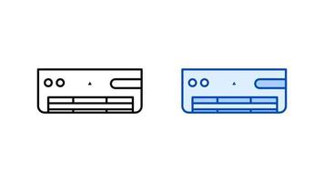 conjunto de iconos de aire acondicionado moderno. icono lineal y de color de la colección moderna y sencilla de aire acondicionado doméstico. listo como plantilla. descargue el vector de refrigeración-calefacción electrónico lineal simple. blanco.