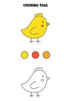 Color cute Easter chicken. Worksheet for kids. vector