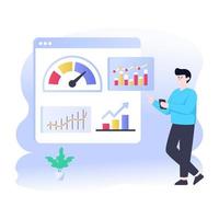 Online data analysis, flat illustration of data analytics vector