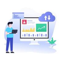 Online data analysis, flat illustration of data analytics vector