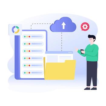 Online data analysis, flat illustration of data analytics vector