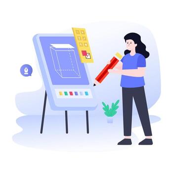 ilustración de desarrollo de aplicaciones planas, codificación de aplicaciones y concepto de creación de aplicaciones vector