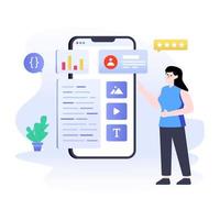 An app ui design flat editable illustration vector