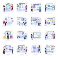 Flat Illustrations of Web Design and Development vector