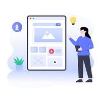 An app ui design flat editable illustration vector