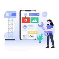 An app ui design flat editable illustration vector