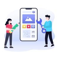 An app ui design flat editable illustration vector