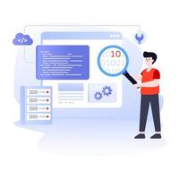 A trendy vector of web design, character illustration