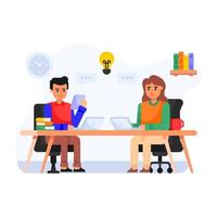 Premium flat illustration of business meeting vector