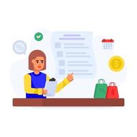 A collective teamwork, flat illustration of project management vector