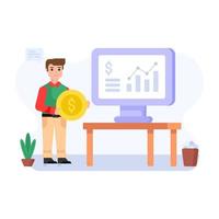 descargue la ilustración de personaje plano premium de fintech vector