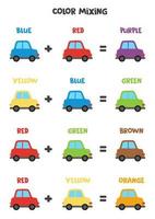 Color mixing scheme for kids. Primary and secondary colors. vector