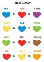 esquema de mezcla de colores para niños. colores primarios y secundarios. vector