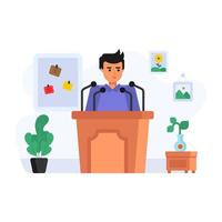 Premium flat illustration of business meeting vector