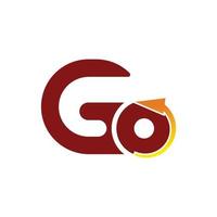 GO logo. Arrow image. Typography concept. Can be used as a symbol related to initial.  logo with modern concept. design vector Illustration.